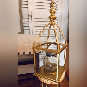 Elegant Gold Lantern Candle Holder